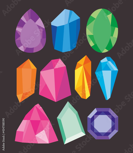 colorful gemstones set
