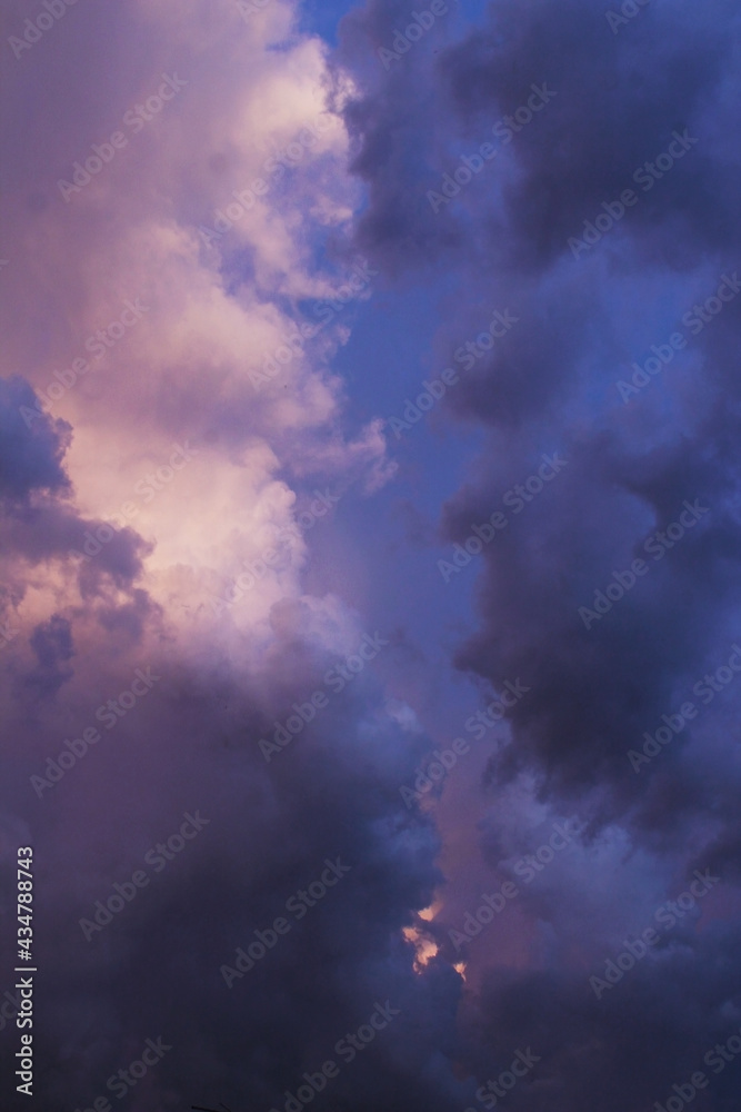 sky, clouds after evening rain