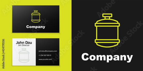 Logotype line Propane gas tank icon isolated on black background. Flammable gas tank icon. Logo design template element. Vector