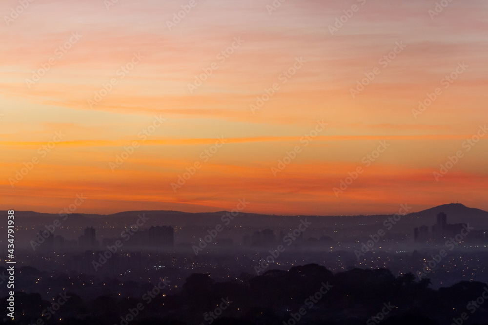 HDR of the sunrise in the city Goiania Brazil