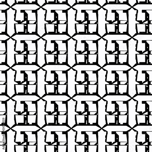 Seamless vector pattern. Abstract geometric reticulate background. Monochrome stylish texture.