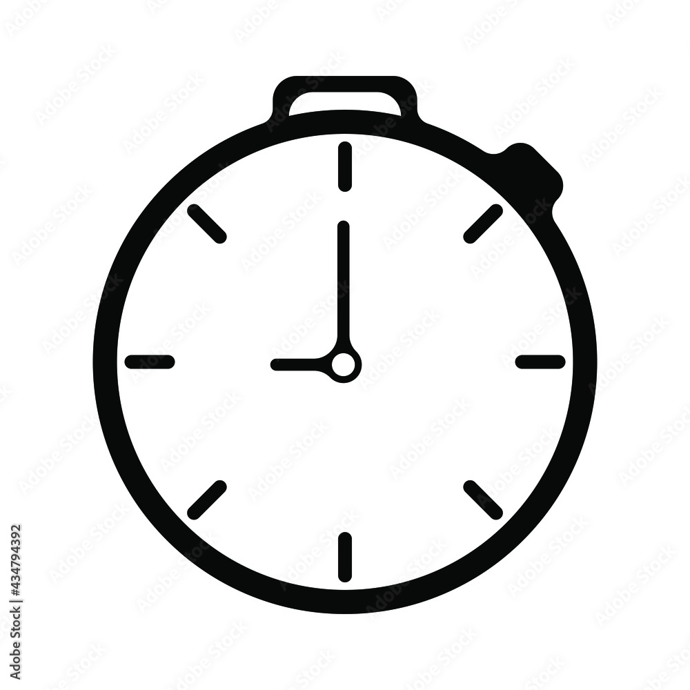 Time icon. Clock pictogram. Flat symbol for web. Line stroke. Isolated on white background. Vector eps10 Time icon. Clock pictogram. Flat symbol for web. Line stroke. Isolated on white background. Vector eps10