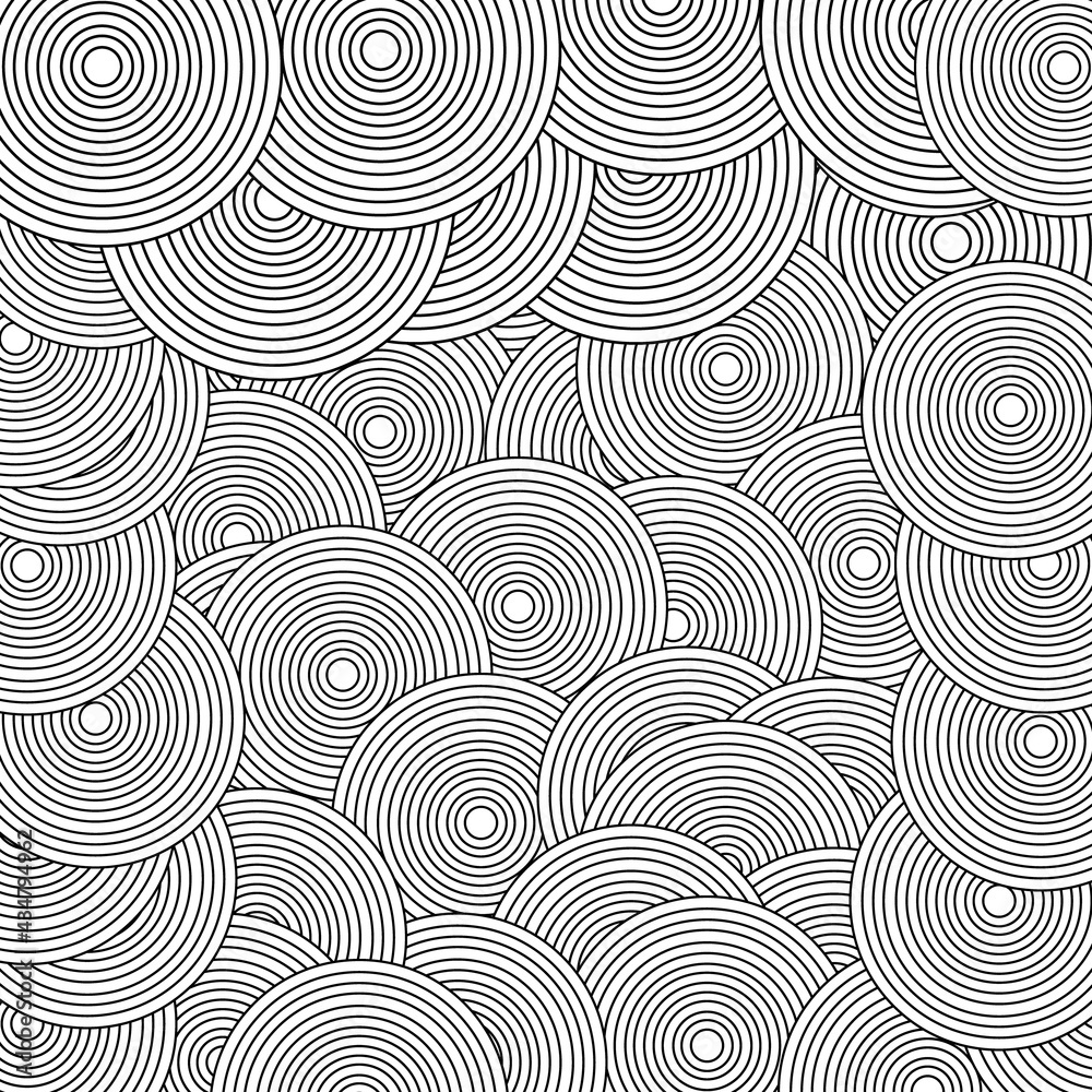 Fototapeta premium abstract geometric background with circular patterns. Line art. Vector illustration