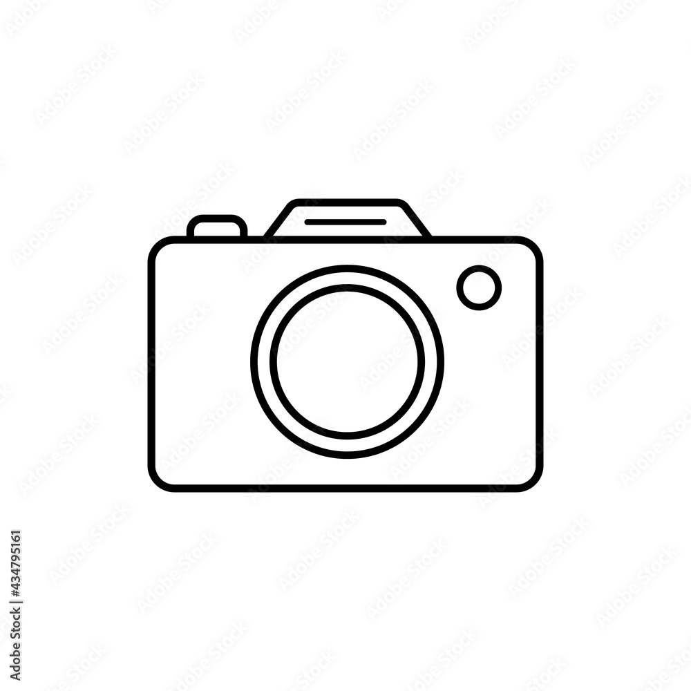 Camera icon symbol isolated on white background. Vector illustration Camera icon symbol isolated on white background. Vector illustration