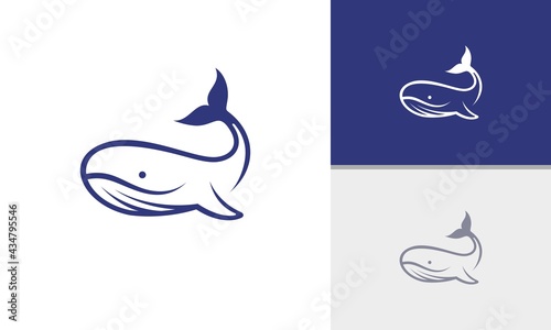 Creative whale logo symbol vector illustration
