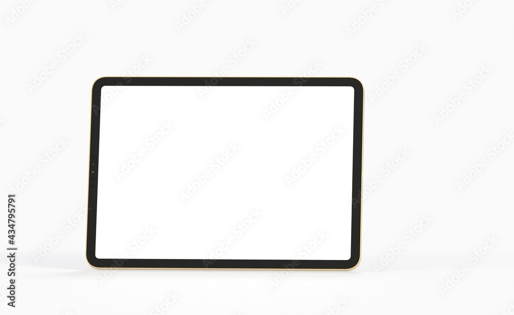 Photo 3D brandless tablet with empty screen isolated ipad Photo 3D brandless tablet with empty screen isolated ipad