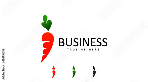 Simple carrot logo concept for business needs. Carrot logo vector.