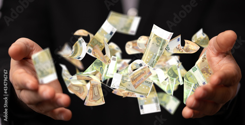 bill euro banknote in hand ...