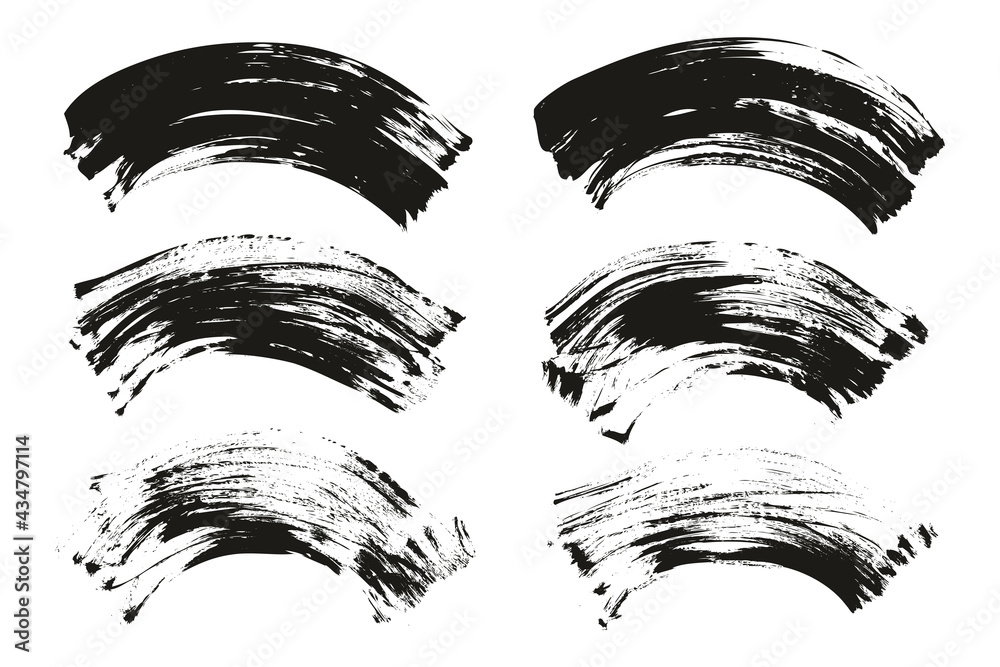 Flat Fan Brush Regular Curved Background High Detail Abstract Vector Background Set 