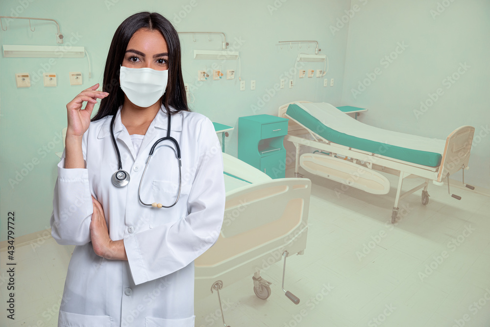Doctor at hospital wearing medical mask to protect against coronavirus 2019 disease or COVID-19 global outbreak Doctor at hospital wearing medical mask to protect against coronavirus 2019 disease or COVID-19 global outbreak