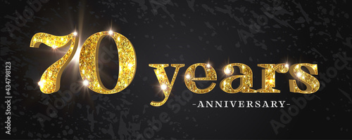70 years anniversary vector icon, symbol, logo. Graphic background