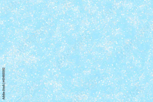 Blue frozen snow effect with watercolor crystal frost glitter ice sky shiny snowfall winter