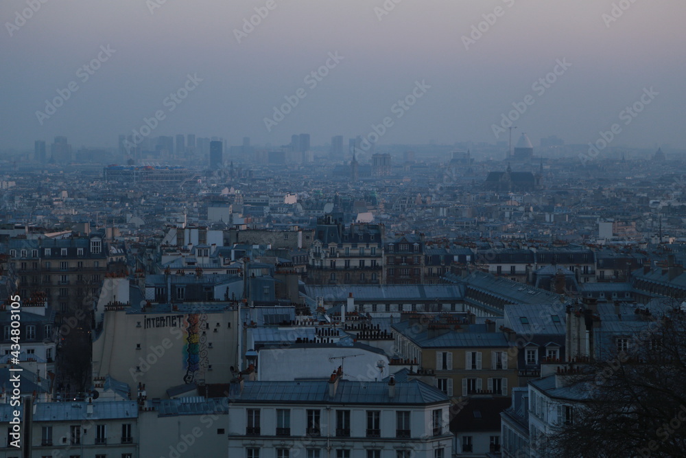 Paris view of city  from Montmartre 