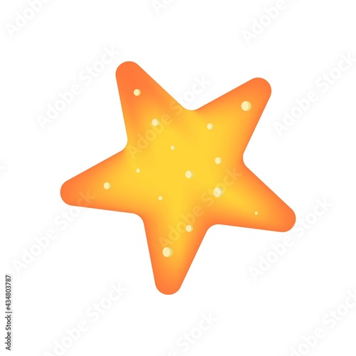  Vector illustration of a yellow-orange starfish