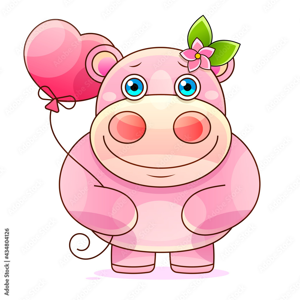 cute and adorable hippo character Tropical vector cute and adorable hippo character Tropical vector