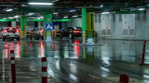 Wallpaper Mural Entry and exit of cars from  underground Parking lot of shopping mall, time lapse Torontodigital.ca
