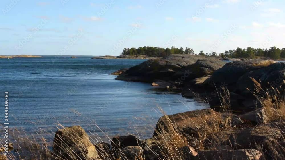 Windy day outdoors at the coast in the Swedish archipelago outside Oskarshamn, Sweden Windy day outdoors at the coast in the Swedish archipelago outside Oskarshamn, Sweden