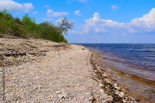 The stone-strewn shore of Lake Ilmen photo