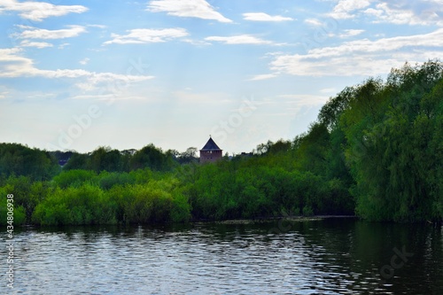View of the White (Alexeyevskaya) Tower from the Volkhov River