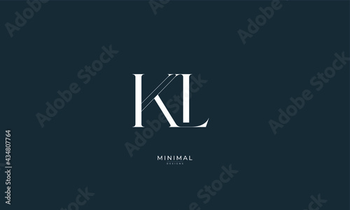 Alphabet letter icon logo KL