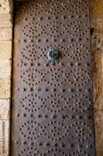 Background from iron door .Deyrulzafaran Monastery in Mardin, Turkey photo