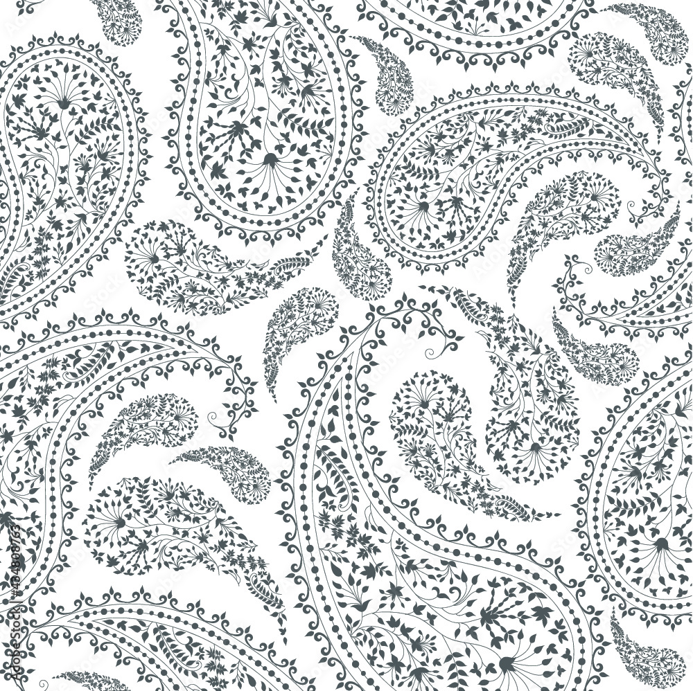 black and white seamless paisley pattern black and white seamless paisley pattern