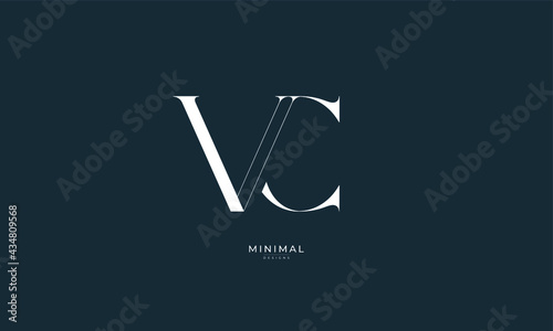Alphabet letter icon logo VC