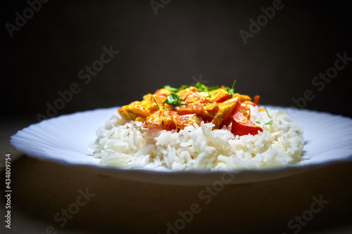 Rice with vegetables and coconut sauce