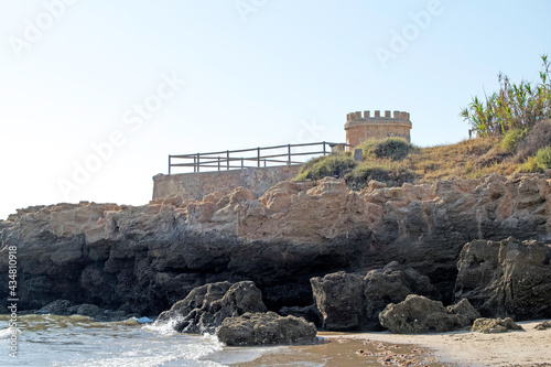 Fortification on the beach of the Calita in the Puerto de Santa Maria, Cadiz, Andalusia, Spain photo