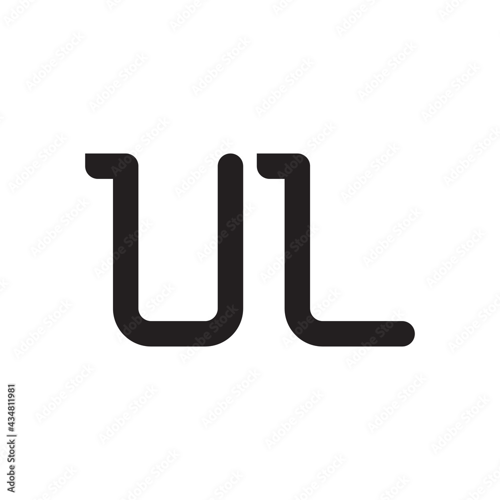 ul initial letter vector logo icon - obrazy, fototapety, plakaty 