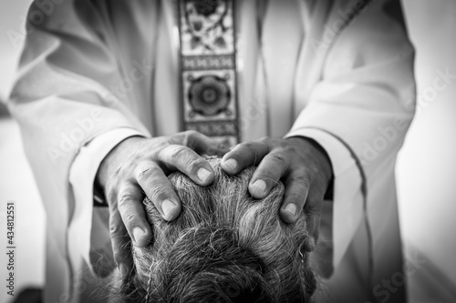 Photos Sacraments of the Catholic Christian religion in church.