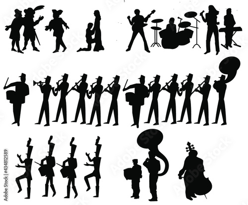 silhouettes musique théâtre défilé
