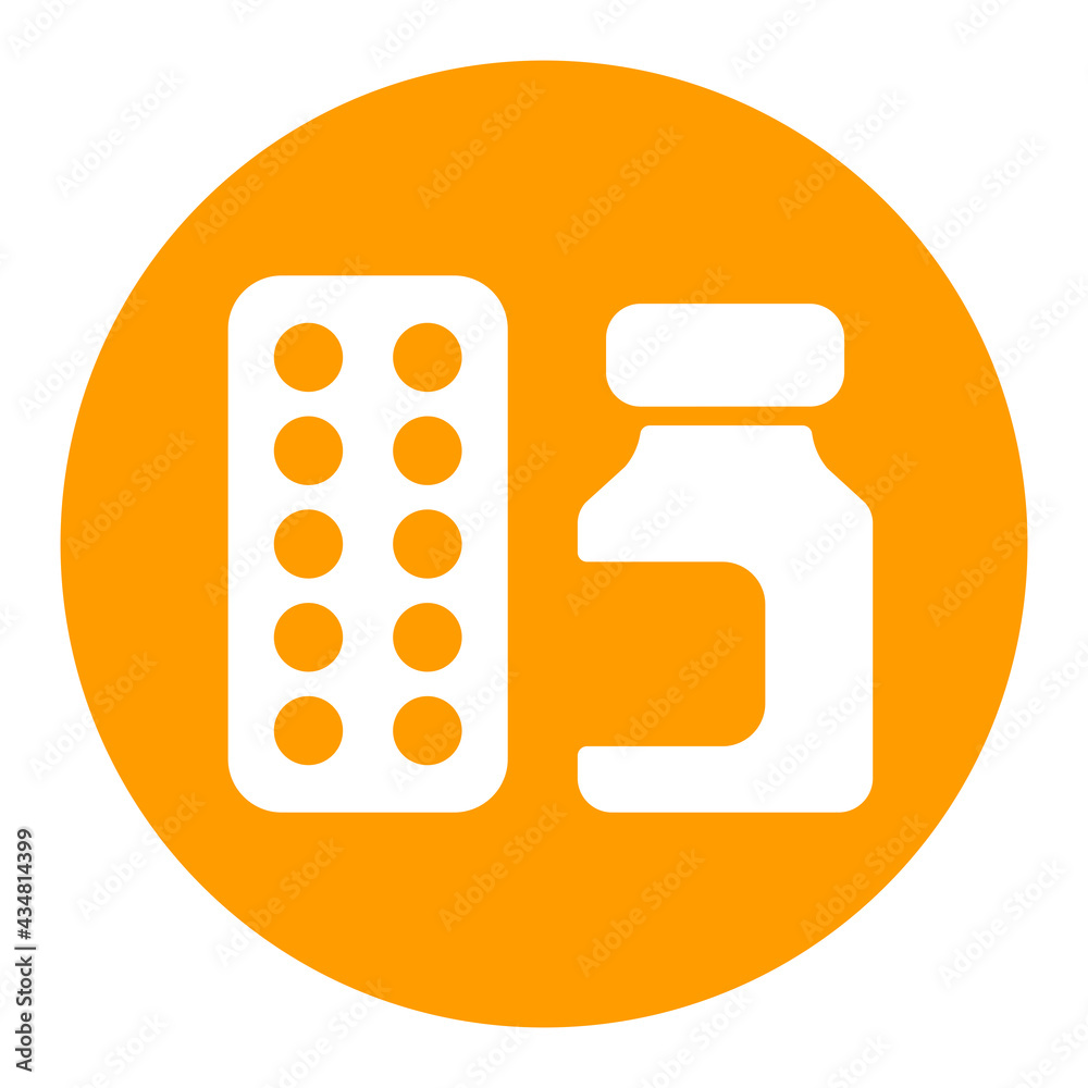 Medicine jar and pills strip vector glyph icon Medicine jar and pills strip vector glyph icon