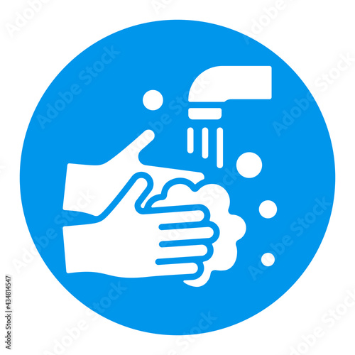 Washing hands with soap to prevent virus icon
