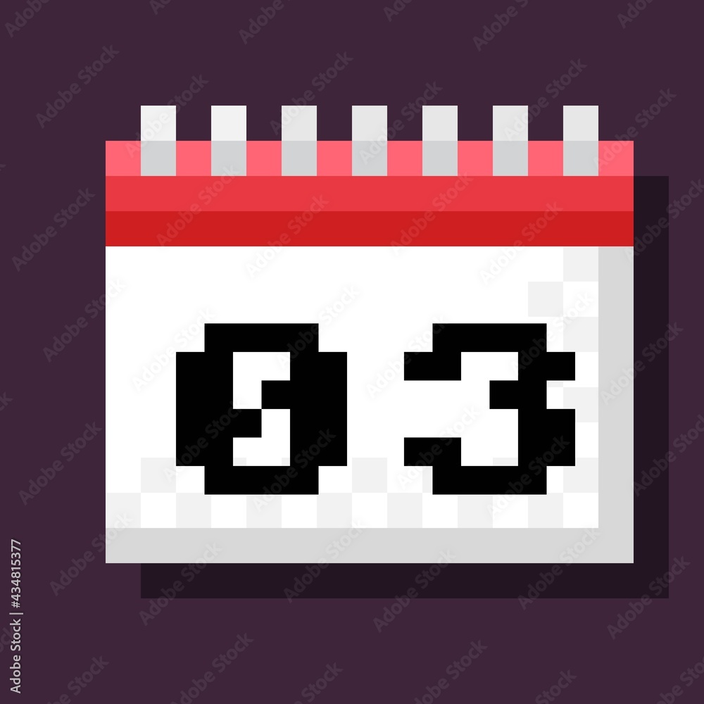Calendar pixel art. vector illustration. Calendar pixel art. vector illustration.