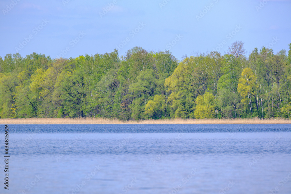 wide river landscape scene with large body of water wide river landscape scene with large body of water