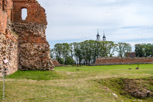 ruins of old stone castle in Ludza city, Latvia photo
