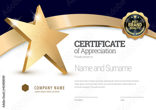 Certificate template. Diploma of modern design or gift certificate.