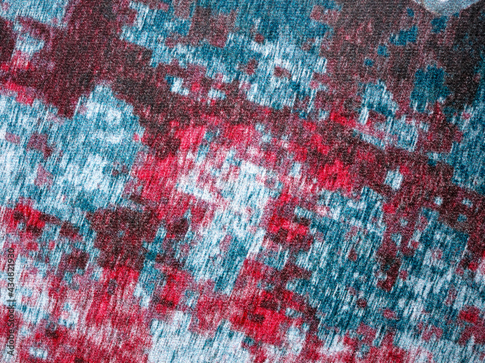 Fabric red and blue abstract background