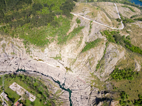 Aerial view of Sheytan Dere (Shaitan River) Canyon, Bulgaria photo