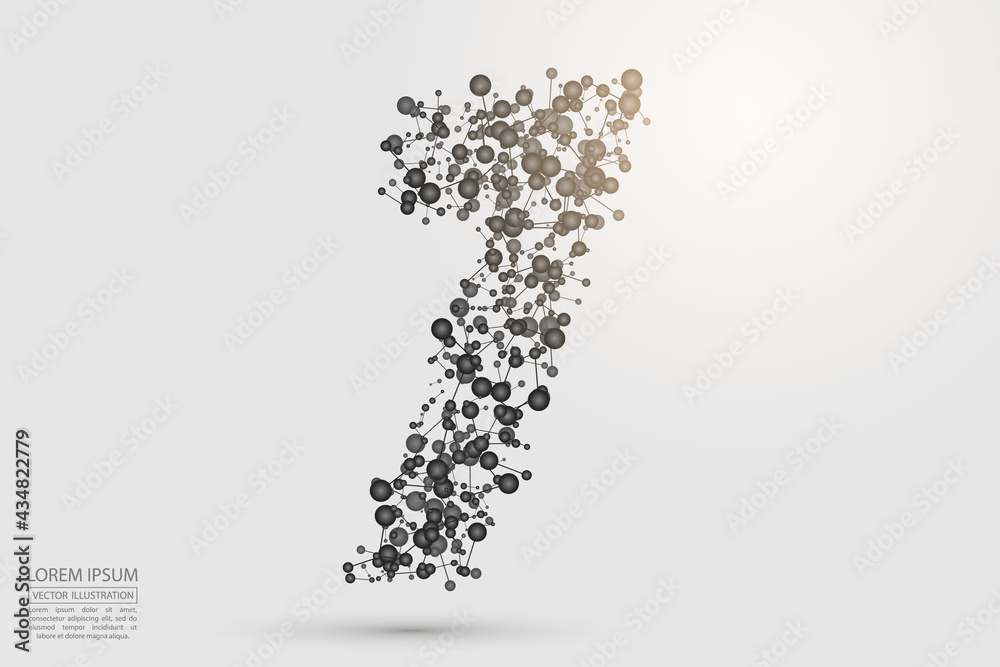 Abstract number seven, figure 7, consisting of triangles, circles, spots of decay, stars. Vector eps 10. Abstract number seven, figure 7, consisting of triangles, circles, spots of decay, stars. Vector eps 10.