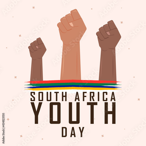 June 16, South African Youth Day. Card, banner, poster, background design. Vector illustration.