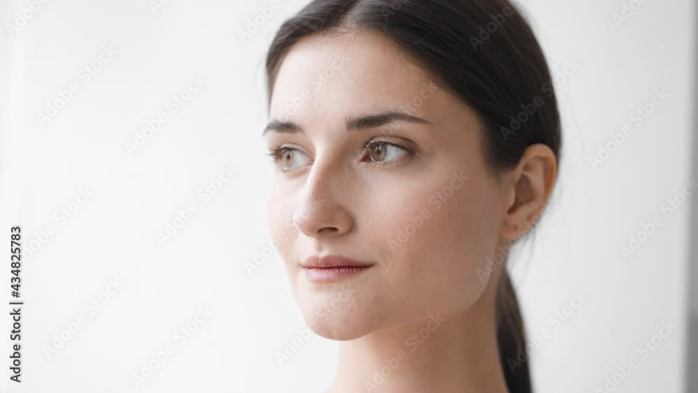 Beautiful woman face healthy skin natural clean fresh skin beauty close up natural brunette Beautiful woman face healthy skin natural clean fresh skin beauty close up natural brunette