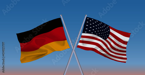 ドイツとアメリカの国旗