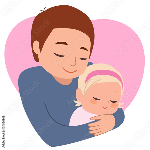Father embracing his lovely...