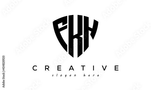 FKH letter creative logo with shield photo