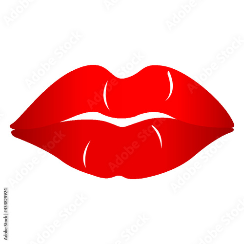 Lips lipstick imprint. Kiss day. Vector illustration isolated on white background.