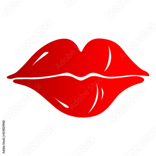 Lips lipstick imprint. Kiss day. Vector illustration isolated on white background.