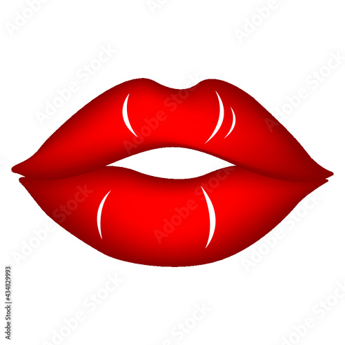 Lips lipstick imprint. Kiss day. Vector illustration isolated on white background.