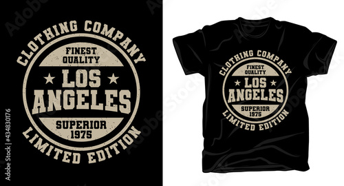 Los angeles clothing company typography t-shirt design